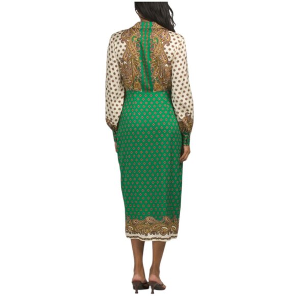 ELIE TAHARI Silk Blend The Vero Jewel Paisley Print Faux Wrap Dress - Picture 2 of 3